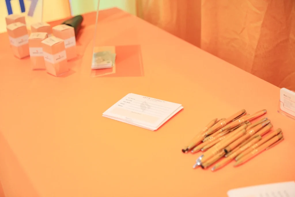 Orange booth at the annual scientific meeting.